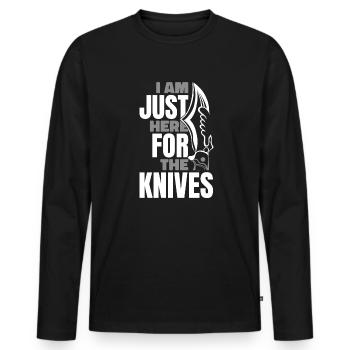 Nur hier für das Messer Restoration Lover Knife - Männer Premium Bio Langarmshirt - Schwarz - Vorne - Nico (187cm)