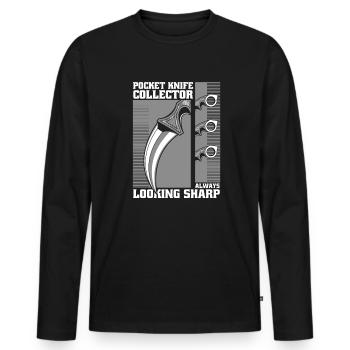 Always Looking Sharp Butcher Knife Lover Knife - Men's Premium Organic Long Sleeve Shirt - black - Front - Nico (187cm)