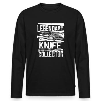 Legendary Butcher Knife Restoration Lover Knife - Men's Premium Organic Long Sleeve Shirt - black - Front - Nico (187cm)