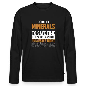 Minéraux Supposons que j’aie raison Géologue Minéral - T-shirt manches longues Premium bio Homme - noir - Devant - Nico (187cm)