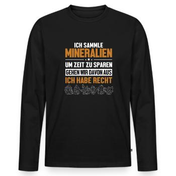 Mineralien hat immer Recht Geologist Mineral - T-shirt manches longues Premium bio Homme - noir - Devant - Nico (187cm)