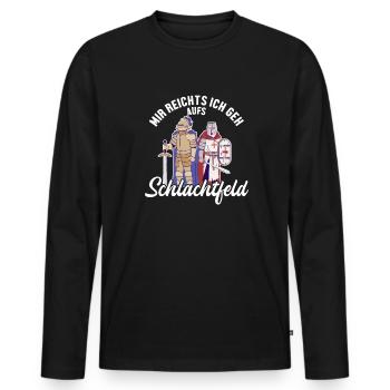 Mir reichts ich geh aufs Schlachtfeld LARPing - Männer Premium Bio Langarmshirt - Schwarz - Vorne - Nico (187cm)