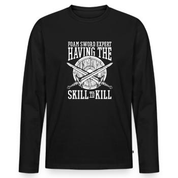 Having The Skill To Kill LARPing Weapons Armor - Men's Premium Organic Long Sleeve Shirt - black - Front - Nico (187cm)