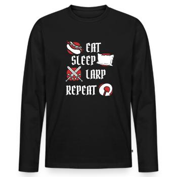 Eat Sleep LARP Repeat LARPing Weapons Armor - Men's Premium Organic Long Sleeve Shirt - black - Front - Nico (187cm)