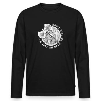 I'm Just An NPC LARPing Weapons Armor Character - Men's Premium Organic Long Sleeve Shirt - black - Front - Nico (187cm)