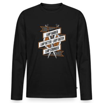 LARP Harder Better Faster Stronger LARPing Armor - Men's Premium Organic Long Sleeve Shirt - black - Front - Nico (187cm)