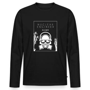 Ingénieur nucléaire Chinois Hanzi Energy Nucléaire - T-shirt manches longues Premium bio Homme - noir - Devant - Nico (187cm)