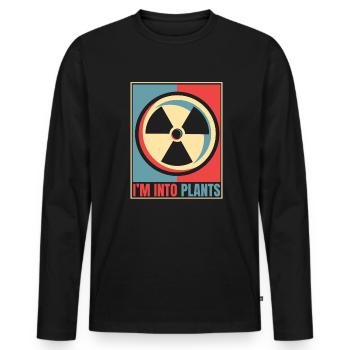 I'm Into Plants Energy Uranium Operator Nuclear - Men's Premium Organic Long Sleeve Shirt - black - Front - Nico (187cm)