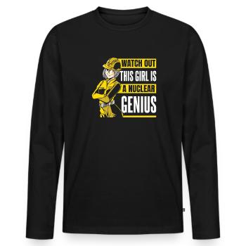 This Girl Is A Nuclear Genuis Energy Nuclear - Men's Premium Organic Long Sleeve Shirt - black - Front - Nico (187cm)