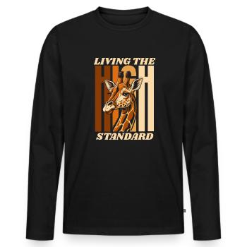 Vivre les giraffidés africains de haut niveau - T-shirt manches longues Premium bio Homme - noir - Devant - Nico (187cm)