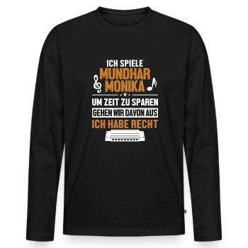 Mundharmonikaspieler hat immer Recht Harmonicist - T-shirt manches longues Premium bio Homme - noir - Devant - Nico (187cm)