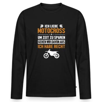 Motocrossliebhaber chapeau immer Recht Racing Riders - T-shirt manches longues Premium bio Homme - noir - Devant - Nico (187cm)