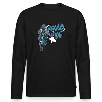 Braap Nation Motorcycle Racing Supermoto Riders - Men's Premium Organic Long Sleeve Shirt - black - Front - Nico (187cm)