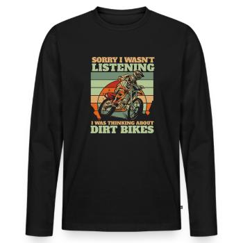 Je pensais à des motos tout-terrain en supermotard - T-shirt manches longues Premium bio Homme - noir - Devant - Nico (187cm)