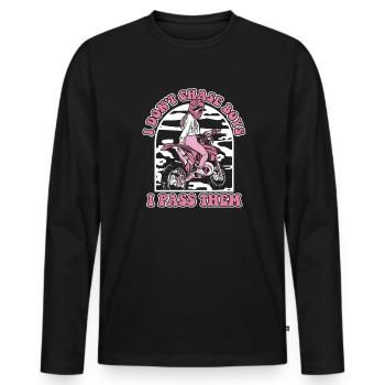 I Don't Chase Boys I Pass Them Racing Supermoto - Men's Premium Organic Long Sleeve Shirt - black - Front - Nico (187cm)