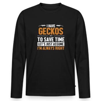 Propriétaire de Gecko Supposons que j’ai raison Gekkota - T-shirt manches longues Premium bio Homme - noir - Devant - Nico (187cm)
