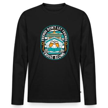 Ne laissez pas vos amis naviguer seuls en bateau de croisière - T-shirt manches longues Premium bio Homme - noir - Devant - Nico (187cm)