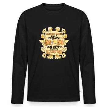 Gouda Maman Plus Fromagère Fromage Queso - T-shirt manches longues Premium bio Homme - noir - Devant - Nico (187cm)
