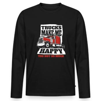 LKWs machen mich glücklich Trucker-Legenden Truckie - Männer Premium Bio Langarmshirt - Schwarz - Vorne - Nico (187cm)