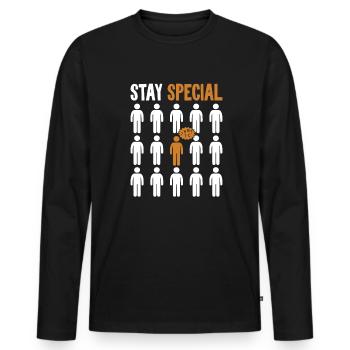 Séjour spécial Apraxie Dyslexie Articulation - T-shirt manches longues Premium bio Homme - noir - Devant - Nico (187cm)