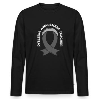 Enseignant de sensibilisation à la dyslexie Dyslexie Apraxie - T-shirt manches longues Premium bio Homme - noir - Devant - Nico (187cm)
