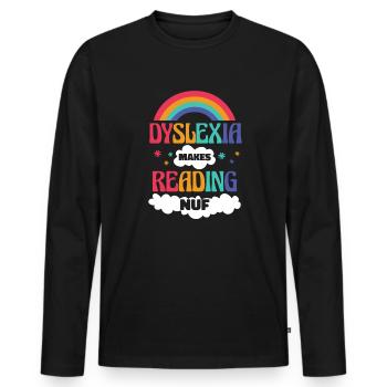 La dyslexie rend la lecture nuf dyslexie apraxie - T-shirt manches longues Premium bio Homme - noir - Devant - Nico (187cm)