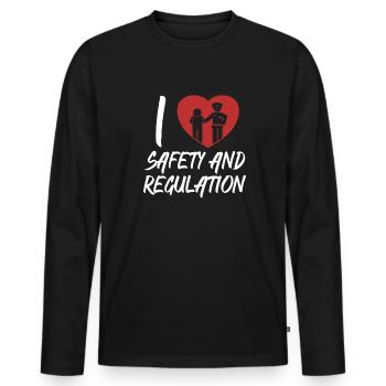 J’aime la sécurité et la réglementation de la garde de prison - T-shirt manches longues Premium bio Homme - noir - Devant - Nico (187cm)