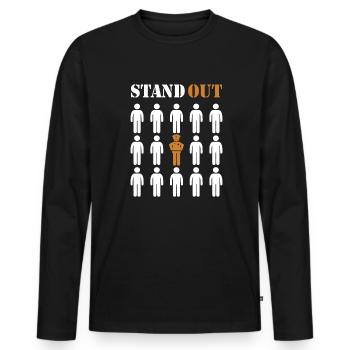 Stand Out Prison Guard Police Officer Corrections - Men's Premium Organic Long Sleeve Shirt - black - Front - Nico (187cm)