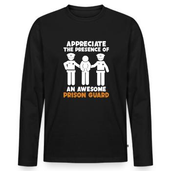 Appréciez la présence d'un service correctionnel exceptionnel - T-shirt manches longues Premium bio Homme - noir - Devant - Nico (187cm)
