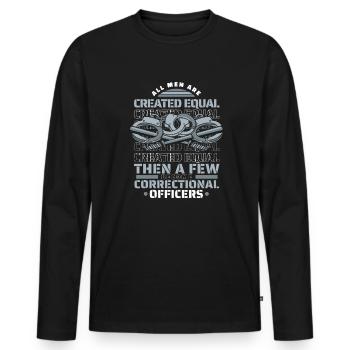 Tous les hommes sont créés égaux, peu deviennent des corrections - T-shirt manches longues Premium bio Homme - noir - Devant - Nico (187cm)