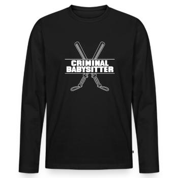 Gardien de prison criminel Gardien de prison Corrections - T-shirt manches longues Premium bio Homme - noir - Devant - Nico (187cm)