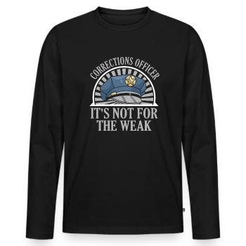 Ce n’est pas pour les faibles gardiens de prison correctionnels - T-shirt manches longues Premium bio Homme - noir - Devant - Nico (187cm)