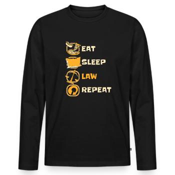 Eat Sleep Law Repeat Attorney General Legal - Men's Premium Organic Long Sleeve Shirt - black - Front - Nico (187cm)