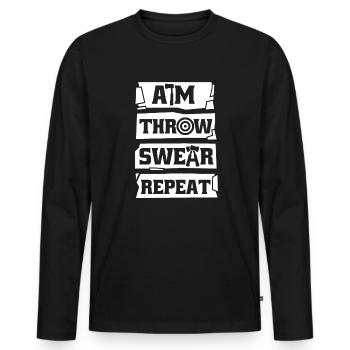 Viser Lancer Jurez Répéter Hache Jeu de Lancer Hache - T-shirt manches longues Premium bio Homme - noir - Devant - Nico (187cm)