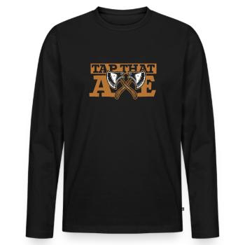 Tap That Axe Axe Throwing Game Competition Axe - Men's Premium Organic Long Sleeve Shirt - black - Front - Nico (187cm)