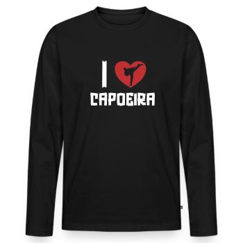 Ich liebe Capoeira Ginga Capoeirista Tanz Capoeira - Männer Premium Bio Langarmshirt - Schwarz - Vorne - Nico (187cm)