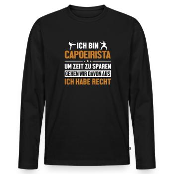 Capoeirista hat immer Recht Ginga Capoeirista - T-shirt manches longues Premium bio Homme - noir - Devant - Nico (187cm)