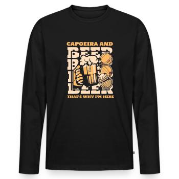 Capoeira und Bier Darum bin ich hier Ginga Dance - Männer Premium Bio Langarmshirt - Schwarz - Vorne - Nico (187cm)