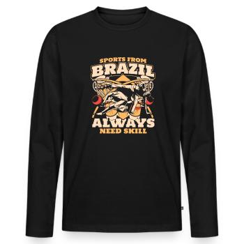 Sportarten aus Brasilien brauchen immer Geschicklichkeit Ginga-Tanz - Männer Premium Bio Langarmshirt - Schwarz - Vorne - Nico (187cm)