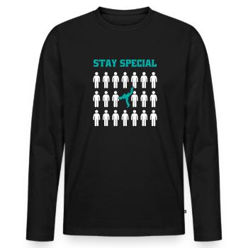 Stay Special Ginga Capoeirista Tanzprofi - Männer Premium Bio Langarmshirt - Schwarz - Vorne - Nico (187cm)