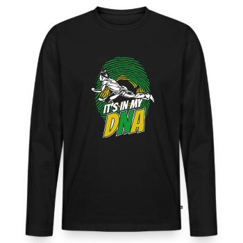 Es ist in meiner DNA Ginga Capoeirista Tanz - Männer Premium Bio Langarmshirt - Schwarz - Vorne - Nico (187cm)