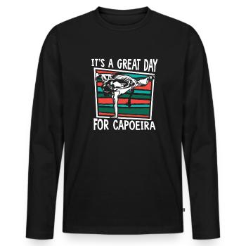 It's A Great Day For Capoeira Capoeirista Ginga - Men's Premium Organic Long Sleeve Shirt - black - Front - Nico (187cm)