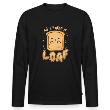 Alles, was ich knete, ist Brotbrotteig Brotbackautomat Brot - Männer Premium Bio Langarmshirt - Schwarz - Vorne - Nico (187cm)