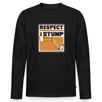 Respect The Stump Prosthesis Foot User Leg - Men's Premium Organic Long Sleeve Shirt - black - Front - Nico (187cm)