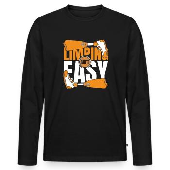 Limping Ain't Easy Artificial Legs User Leg - Men's Premium Organic Long Sleeve Shirt - black - Front - Nico (187cm)