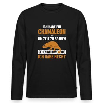 Chamäleonbesitzer hat immer Recht Veiled Panther - T-shirt manches longues Premium bio Homme - noir - Devant - Nico (187cm)