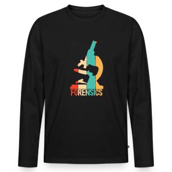 Retro Psychology Digital Forensics Forensic - Men's Premium Organic Long Sleeve Shirt - black - Front - Nico (187cm)