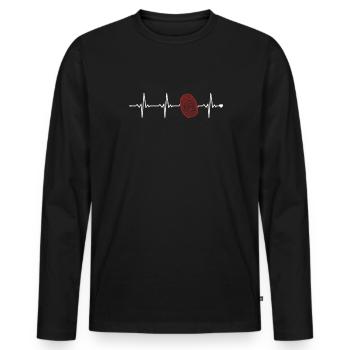 Forensics Heartbeat Science Psychology Forensic - Men's Premium Organic Long Sleeve Shirt - black - Front - Nico (187cm)