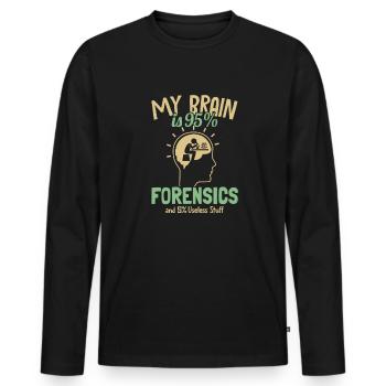 My Brain is 95% Forensics Psychology Forensic - Men's Premium Organic Long Sleeve Shirt - black - Front - Nico (187cm)