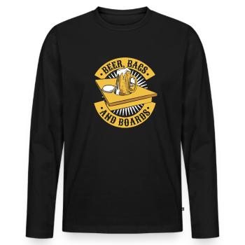 Biersäcke und -bretter Sitzsack Spielbretter Cornhole - Männer Premium Bio Langarmshirt - Schwarz - Vorne - Nico (187cm)